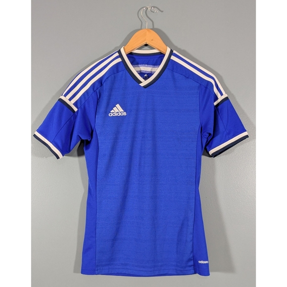Adidas adizero blue soccer jersey short sleeve size Small - Picture 2 of 13